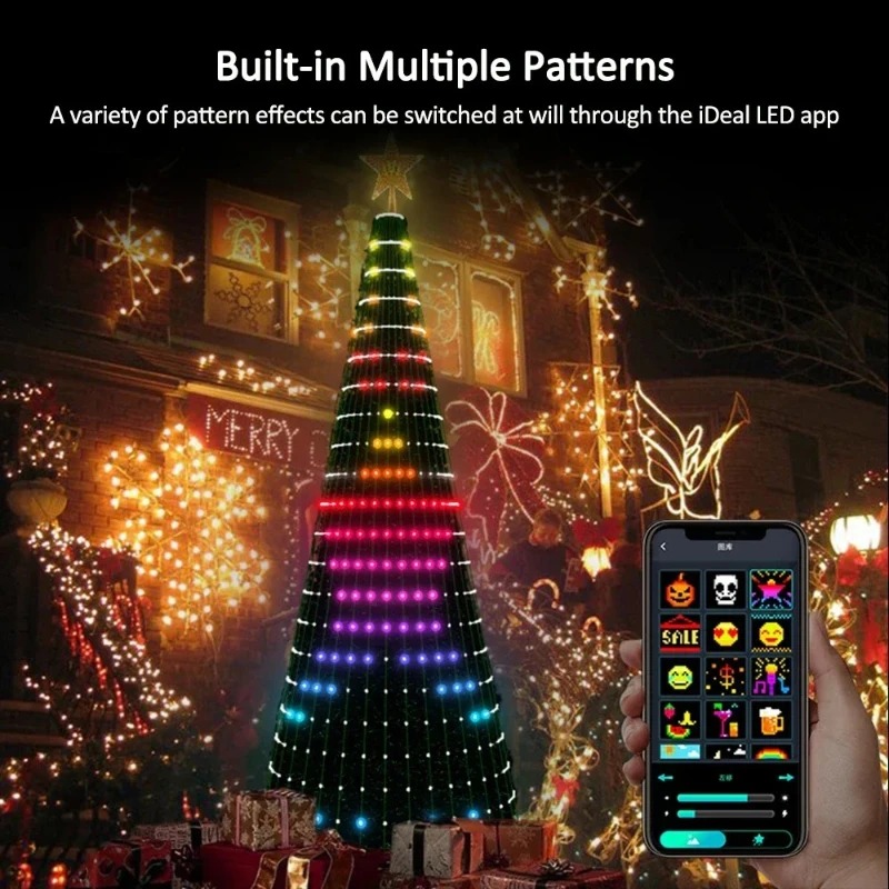 Home Lighting And Decor - Christmas Star Tree Lights RGB LED,