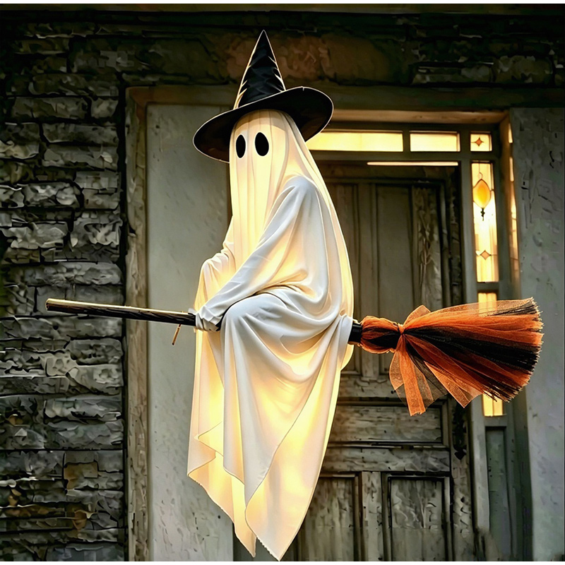Lighting Decor House - Halloween Flying Brooms And Ghost Decor