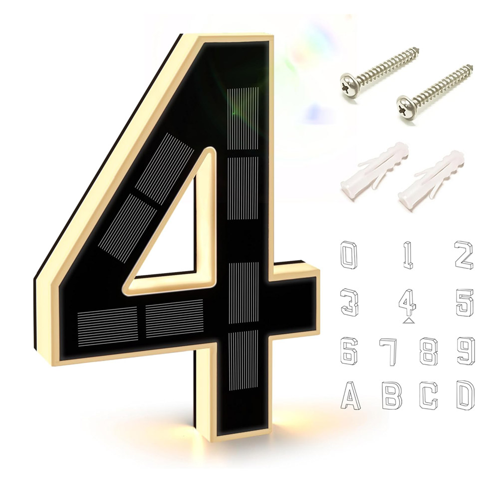 Lighting Decor House - 12cm Solar Outdoor House Number Light