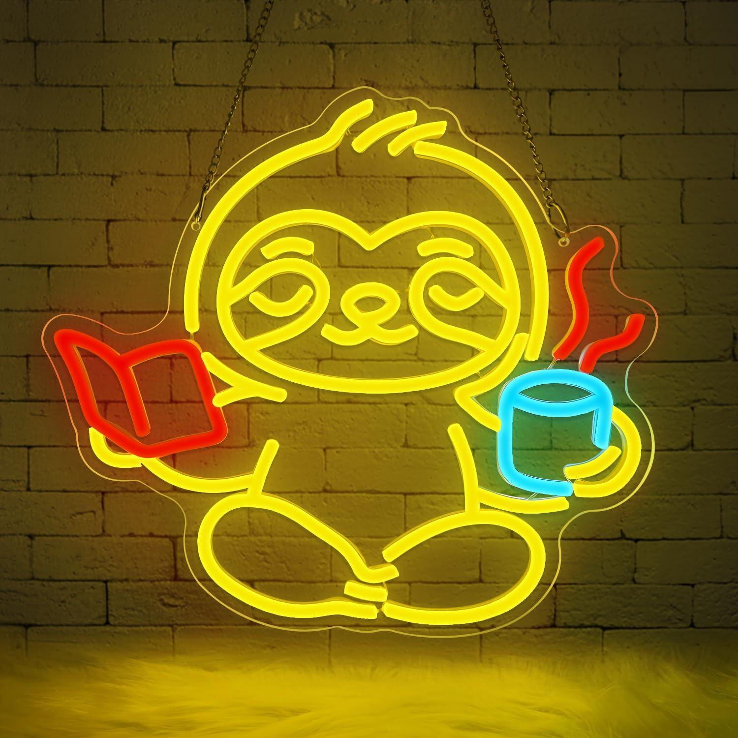 Home Lighting And Decor - Sloth Neon Sign USB Dimmable LED