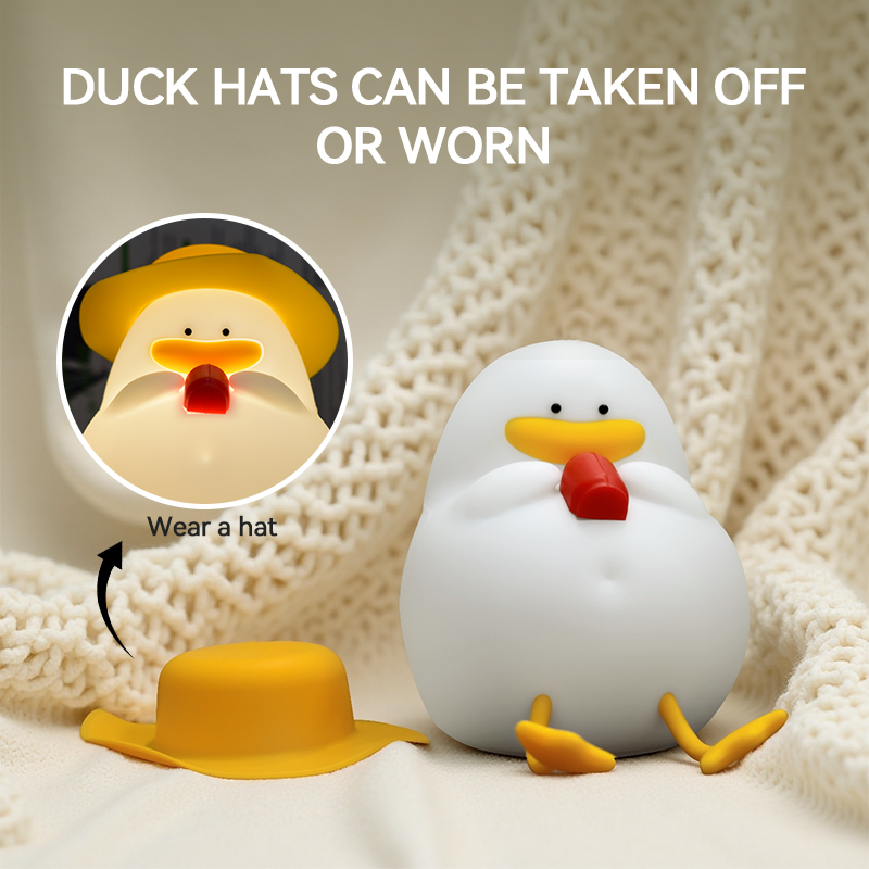 Home Lighting And Decor - Happy Duck Night Light,Touch-Control Bedside Lamp,Chargable