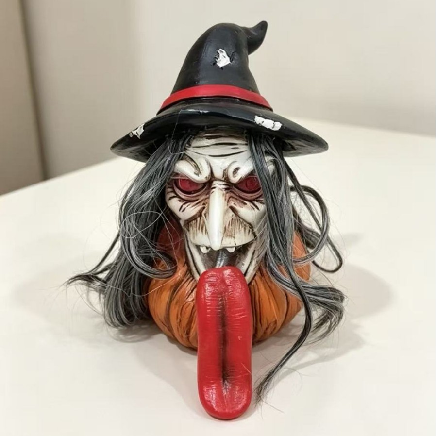 Lighting Decor House - New Halloween long-tongued witch pumpkin resin
