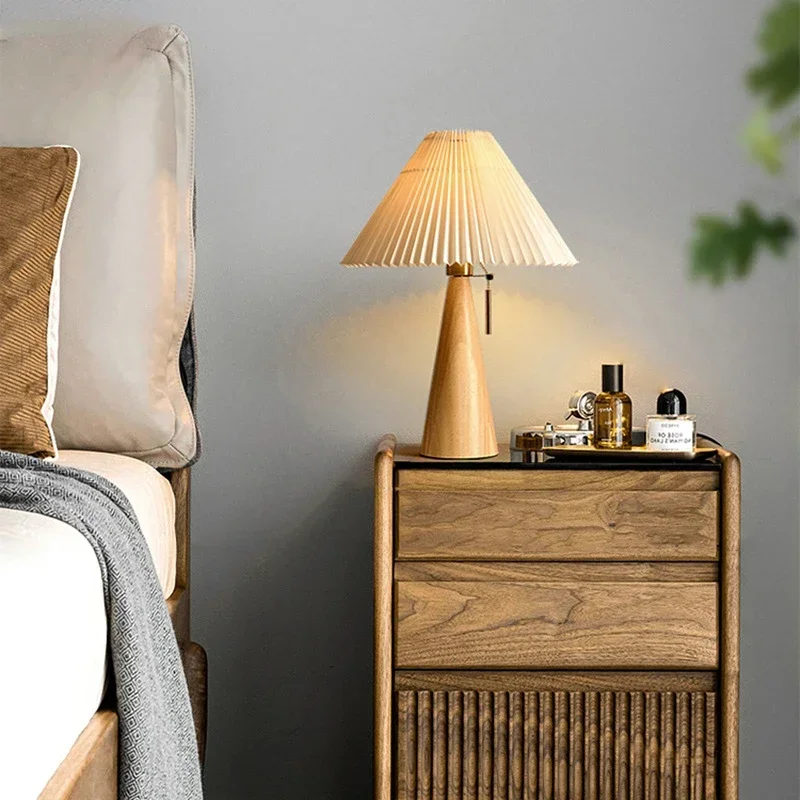 Home Lighting And Decor - Retro Pleated Table Lamp Nordic Solid
