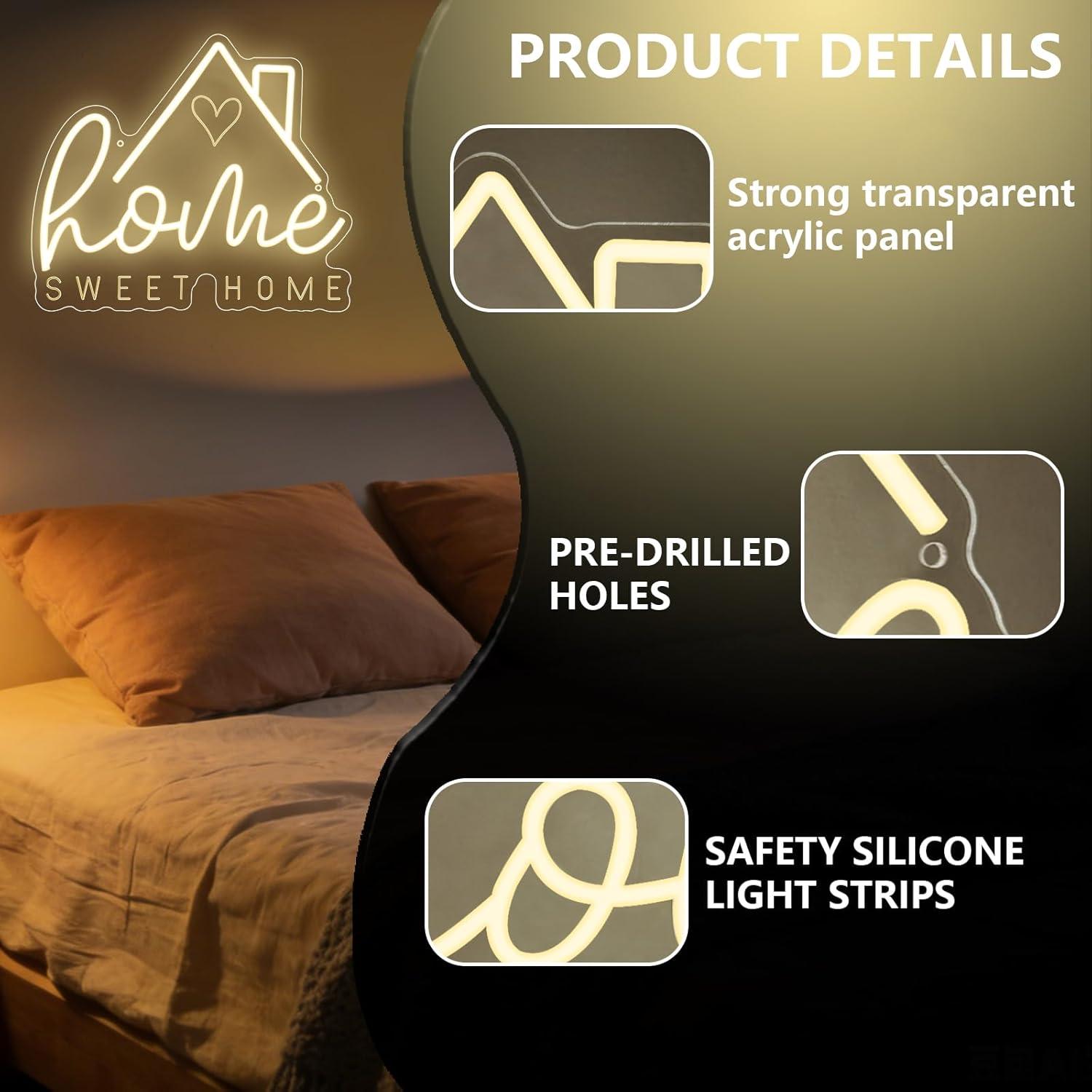 Sweet Home Neon Sign USB Dimma - Lighting Decor House review and price