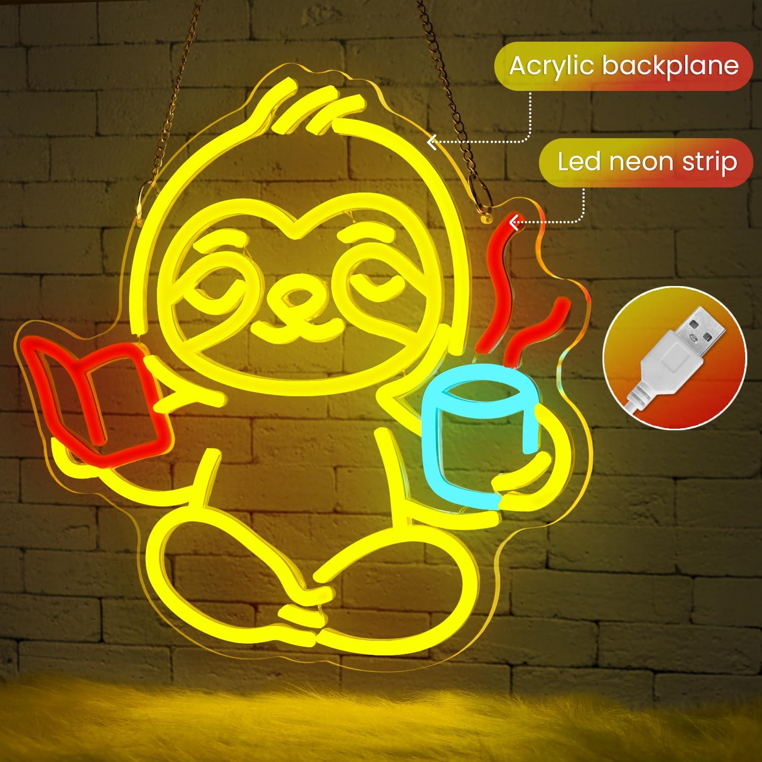 Sloth Neon Sign USB Dimmable L - Home Lighting And Decor review and price