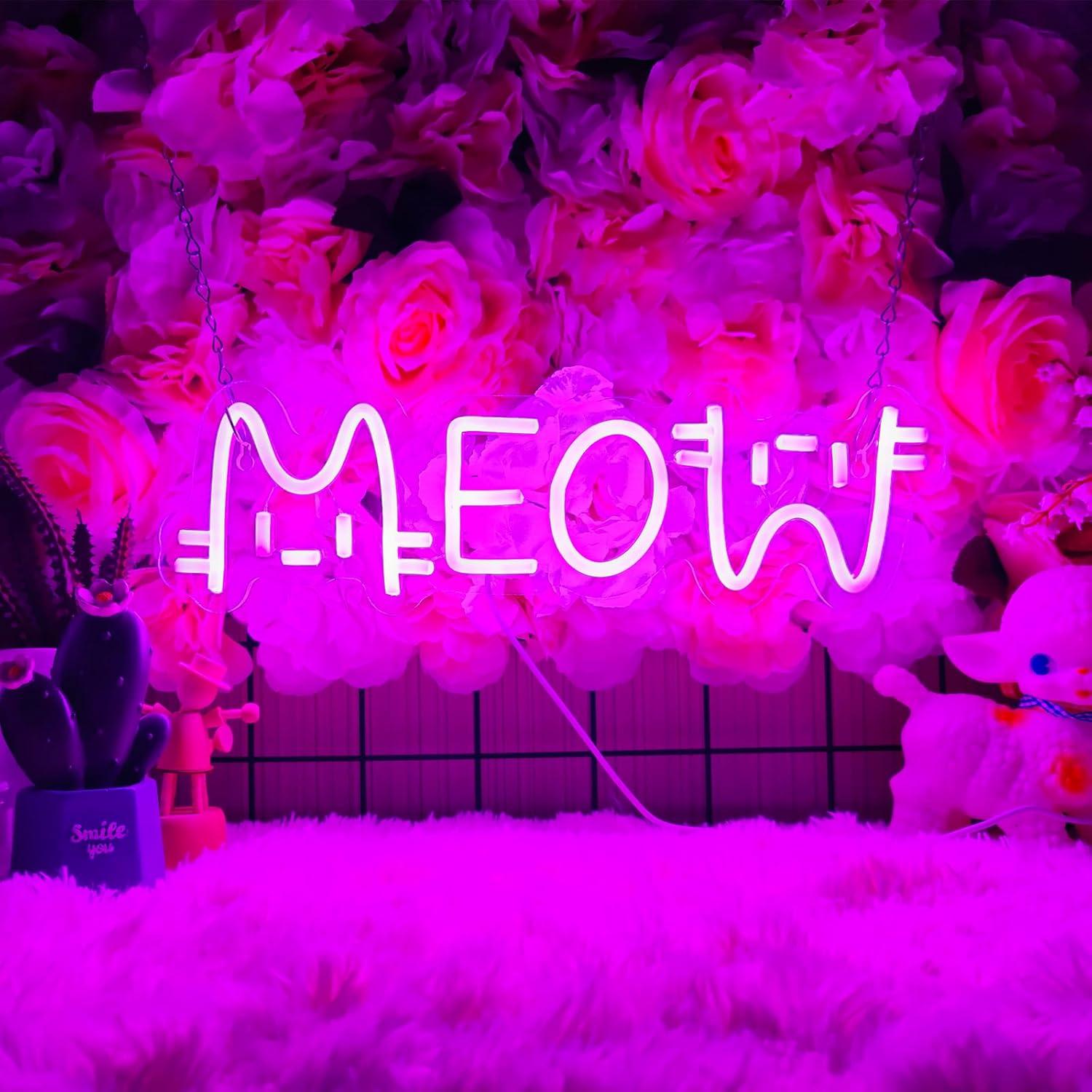 Meow Neon Sign Cat USB Powered - Home Lighting And Decor review and price
