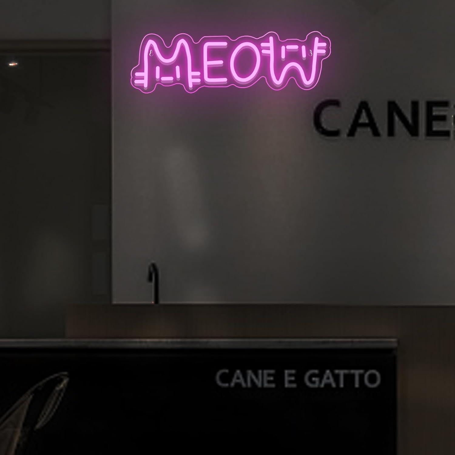 Meow Neon Sign Cat USB Powered - Home Lighting And Decor review and price