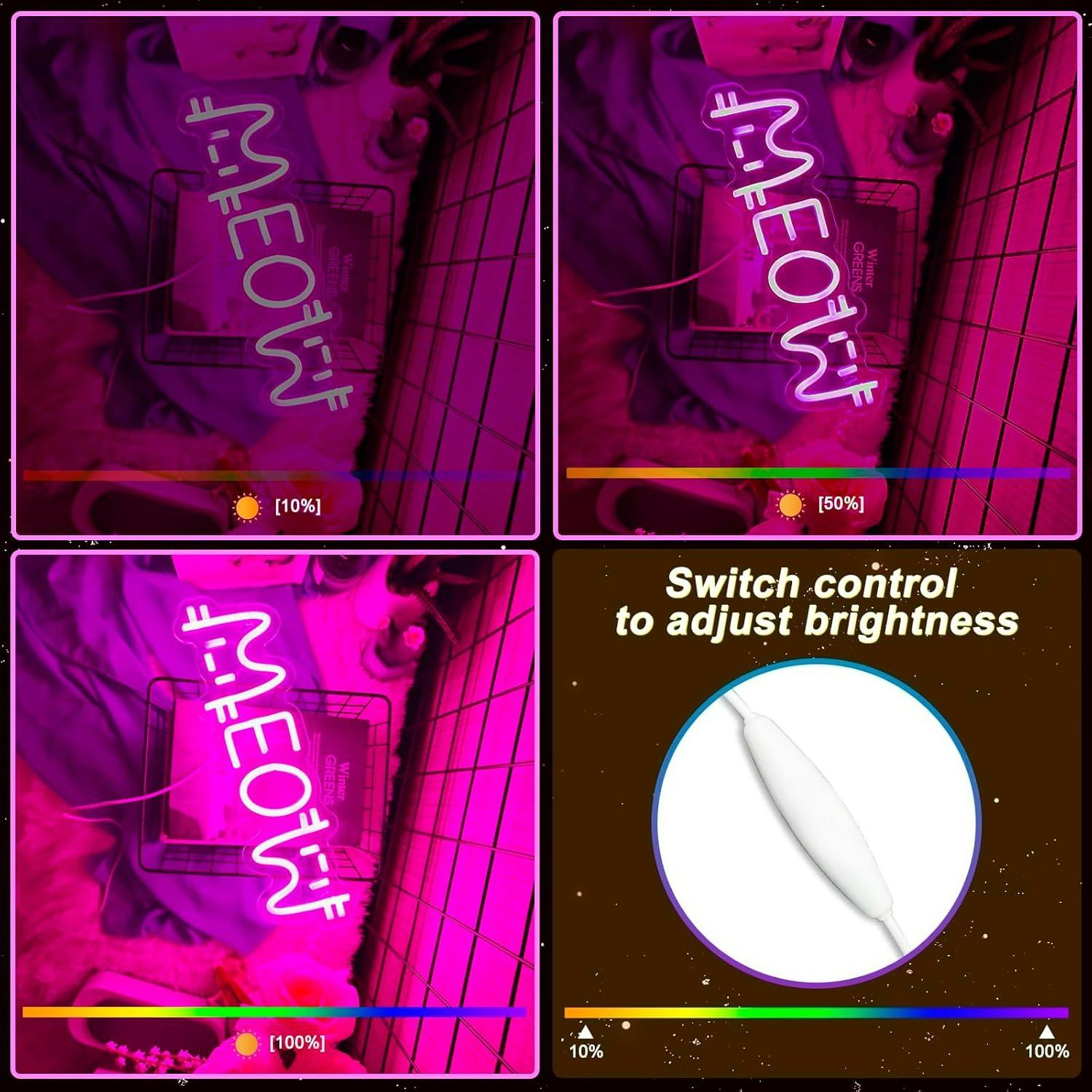 Meow Neon Sign Cat USB Powered - Home Lighting And Decor review and price
